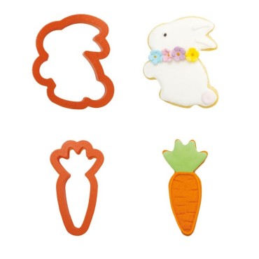 Decora Easter Cookie Cutter Set - Rabbit & Carrot - Set of 2