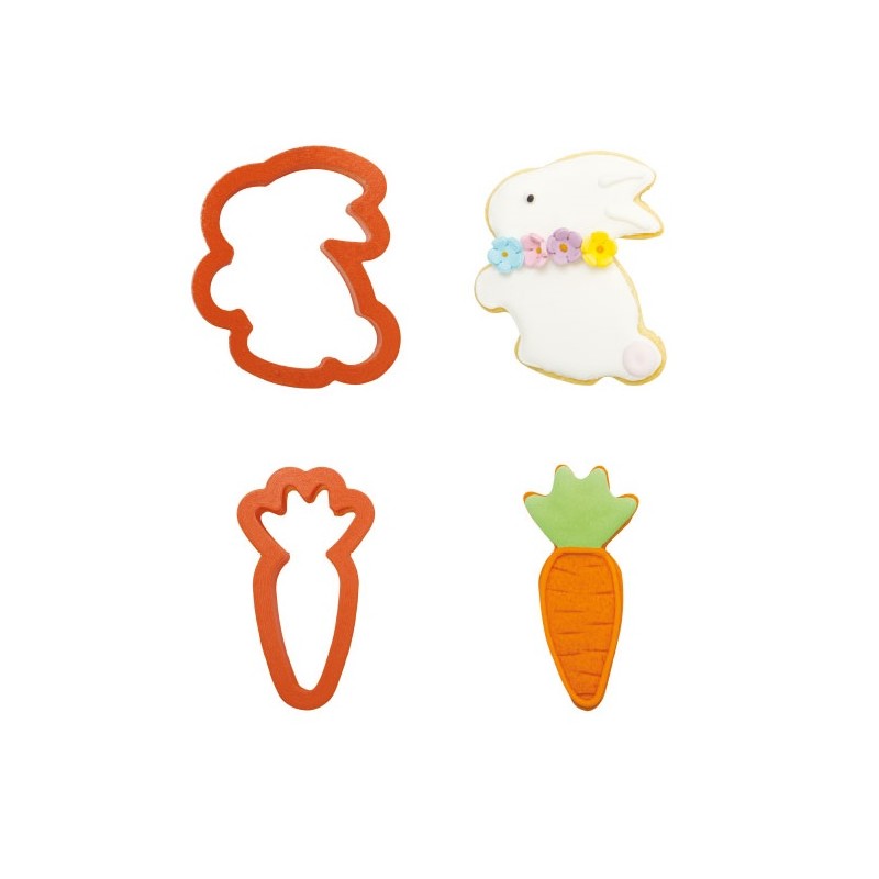 Decora Easter Bunny & Carrot Cookie Cutters, 2 pcs