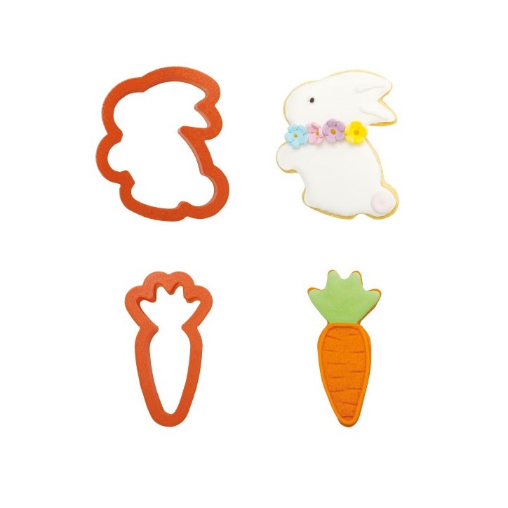 Decora Easter Cookie Cutter Set - Rabbit & Carrot - Set of 2 Decora Easter Cookie Cutter Set - Rabbit & Carrot - Set of 2