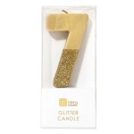 Talking Tables Number 7 Birthday Candle Gold Glamour, 7.5cm