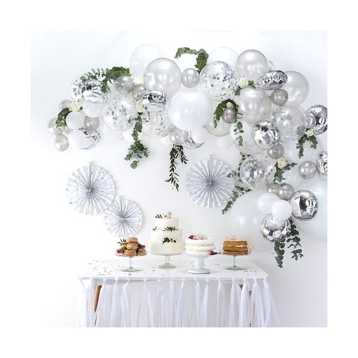 Silber Ballongirlande 4 Meter Partydekoration Silber Ballongirlande 4 Meter Partydekoration