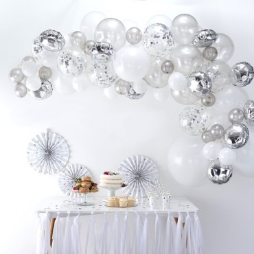 Ginger Ray Silver Balloon Garland - Balloon Arch Kit