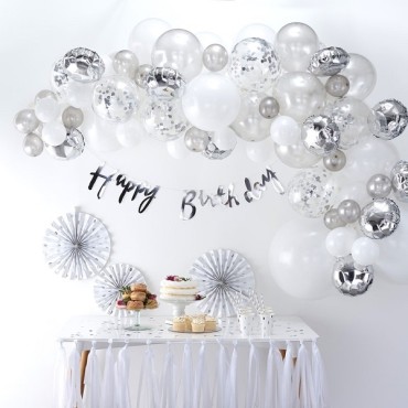 Ginger Ray Silver Balloon Garland - Balloon Arch Kit