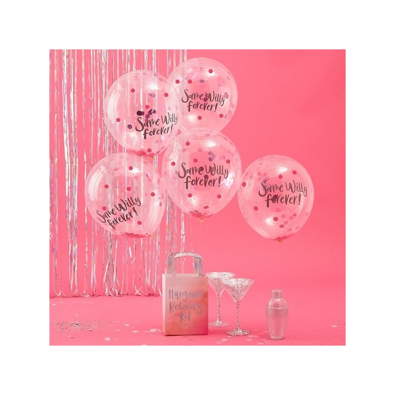 Ginger Ray Same Willy forever! Confetti Balloons, 5 pcs