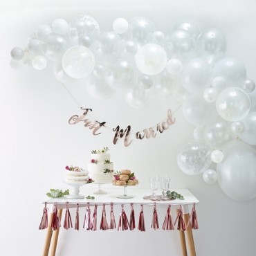 Ginger Ray White Balloon Arch Kit, 4 Meter