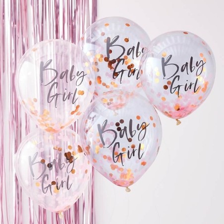 Pink Baby Girl Confetti Balloons - Twinkle Twinkle TW-801 Ginger Ray