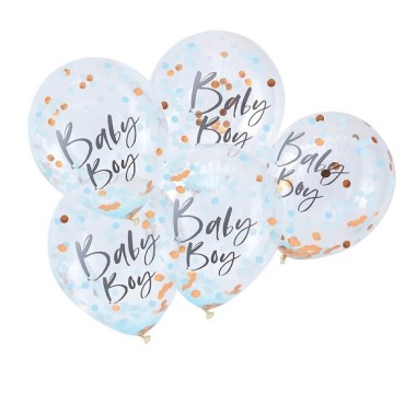 Blue/Gold Baby Boy Konfetti Balloons TW-802