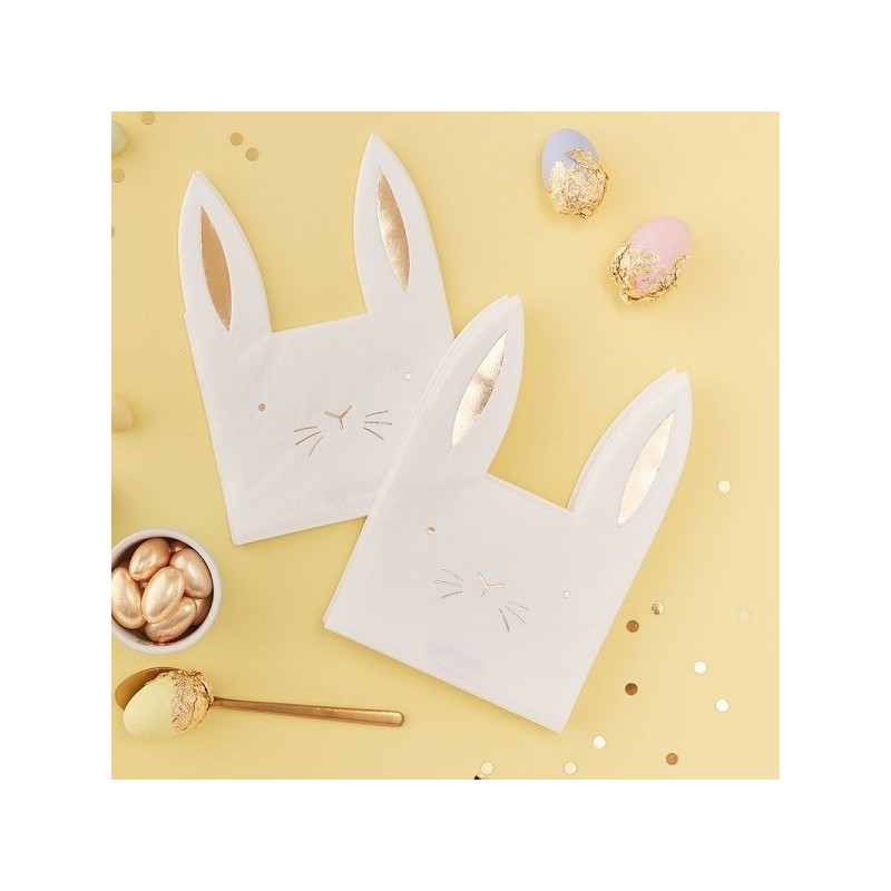 Ginger Ray Easter Bunny Paper Napkins, 16 pcs