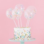Ginger Ray Mini Confetti Balloon Cake Topper, 5 pcs