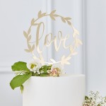 Ginger Ray Love Acrylic Cake Topper Gold
