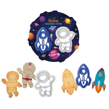 Space Cookie Cutter Set - Skyrocket & Astronaut