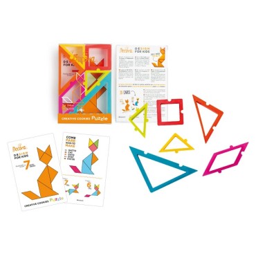 CREATIVE COOKIES PUZZLE SET OF 6 CUTTERS & 20 CARDS