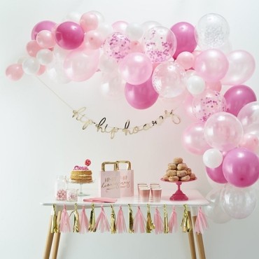 Rosa Ballongirlande - Balloon Arch Kit Pink Ginger Ray BA-301