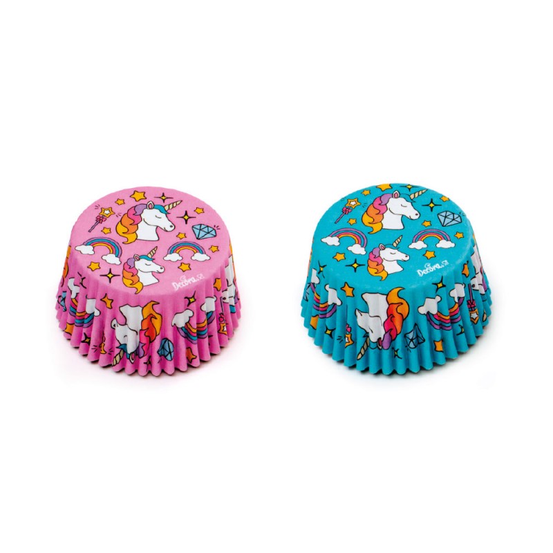 Decora Pink/Blue Magic Unicorn Cupcake Förmchen, 36 Stück