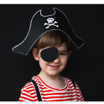 PartyDeco Piratesparty Hat and Eyepatch, 1 pcs