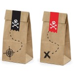 PartyDeco Piratenparty Treat Bags, 6 Stück