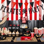 PartyDeco Pirates Party Popcorn Boxes Red, 6 pcs