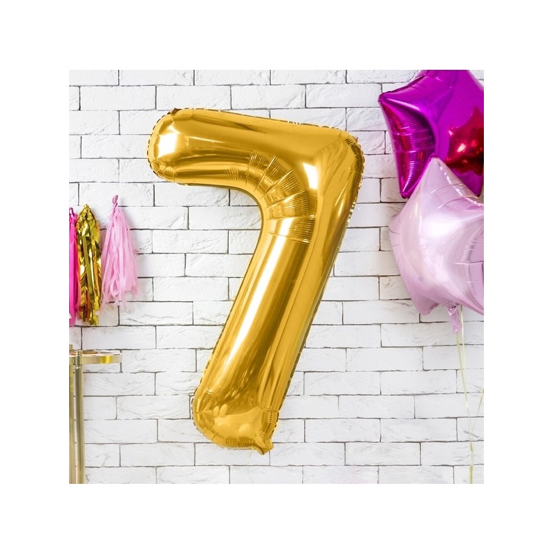 PartyDeco 80cm Number 7 Balloon Gold