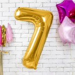 PartyDeco 80cm Number 7 Balloon Gold