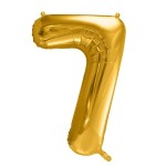 PartyDeco 80cm Gold 7 Zahlenballon