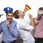 PartyDeco Police Party Photo Booth Props Kit, 4 pcs