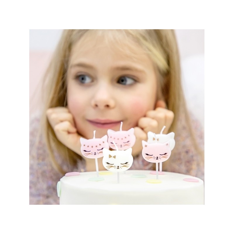 PartyDeco Meow Kitty Novelty Candles, 6 pcs
