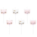 PartyDeco Meow Kitty Novelty Candles, 6 pcs
