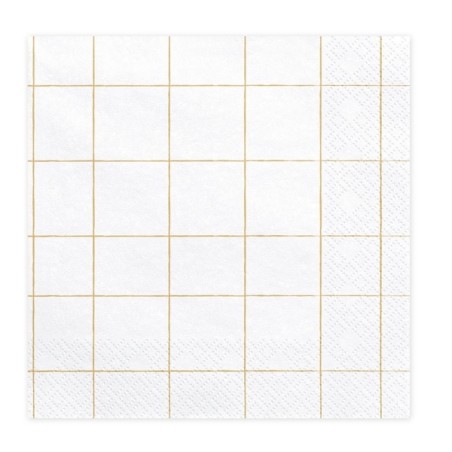 Papierservietten Goldener Raster - Gold Grid Lunchservietten