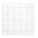 PartyDeco Gold Grid Napkins, 20 pcs