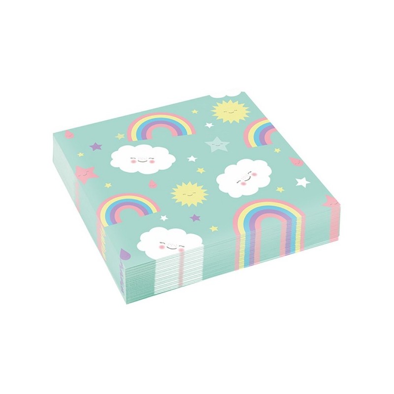 Amscan Rainbow & Cloud Paper Napkins, 20 pcs