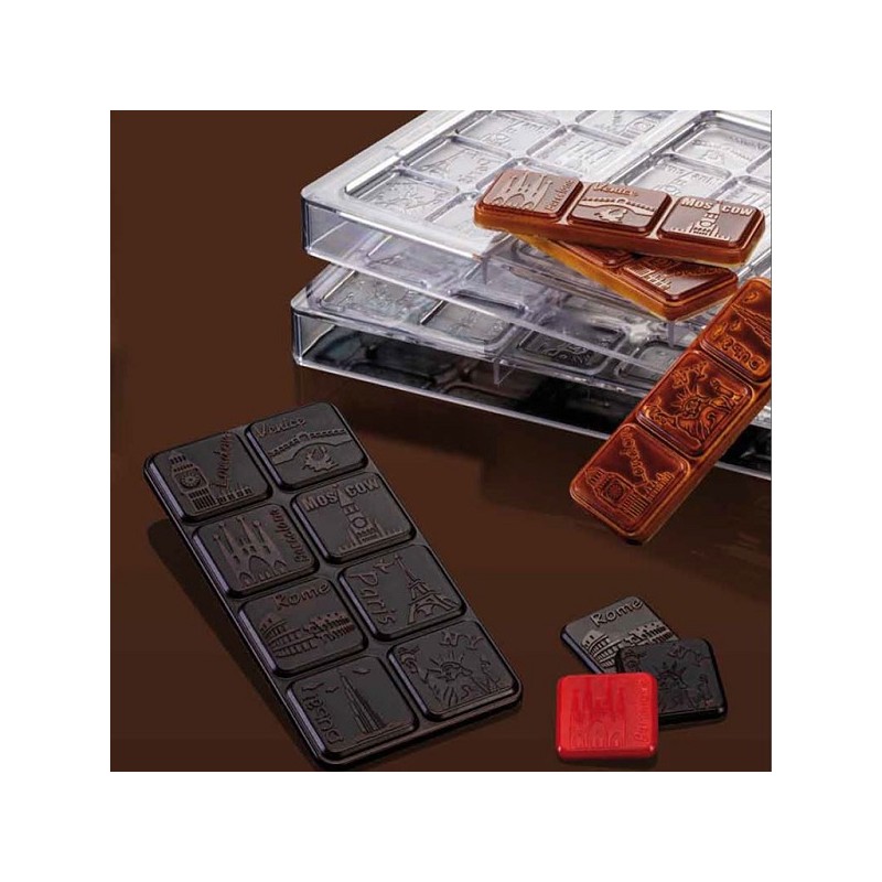 Martellato 3x Chocolate Bar Chocolate Mould Choco and the City 80g