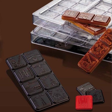 Martellato Clear Polycarbonate Chocolate Mold "Choco and the City" Tablet MA2011
