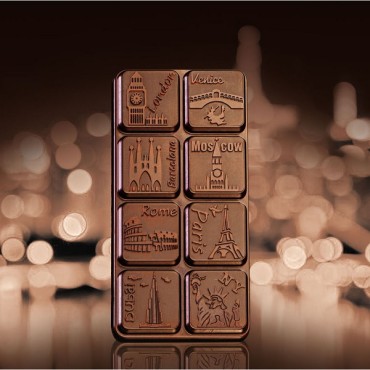 Martellato Clear Polycarbonate Chocolate Mold "Choco and the City" Tablet MA2011