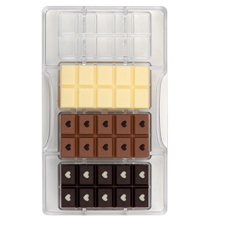 4 Mini Love Chocolate Bar Polycarbonate Mold 0050146