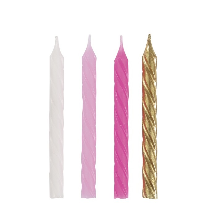 Birthday Candles Pink-Gold-White 19972 Birthday Candles Pink-Gold-White 19972