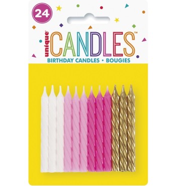 Birthday Candles Pink-Gold-White 19972