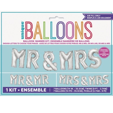 MR & MR Folienballons / MRS & MRS Hochzeitsballons / MR & MRS Ballongirlande