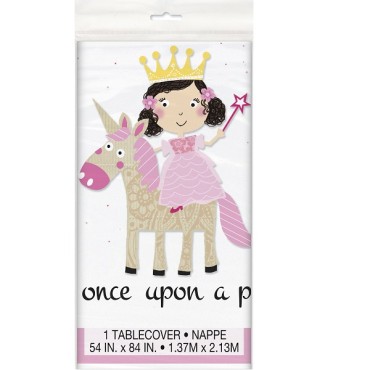 Pink Princess & Unicorn Tablecover 137x213cm