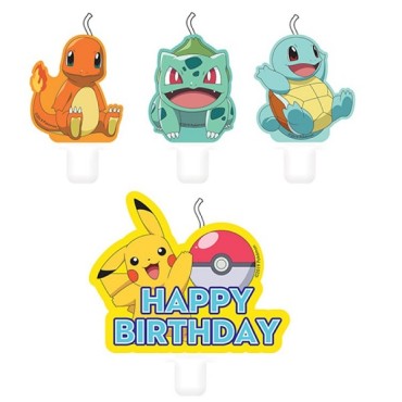 Pokémon Geburtstagskerzen Schiggy - Glumanda - Bisasam - Pikachu
