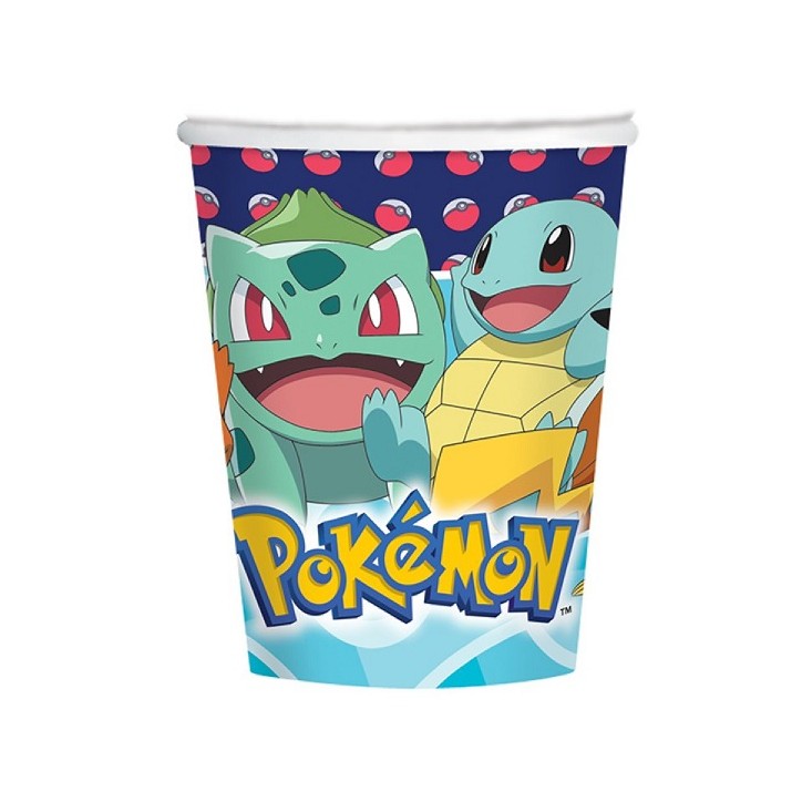 Amscan Pokémon Cups 8 pcs – Pikachu, Squirtle, Bulbasaur & Charmander Party Cups