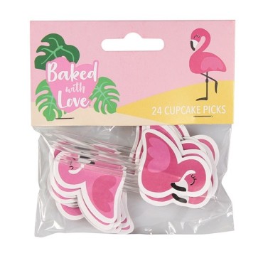 24 Flamingo Muffin Toppers 50112