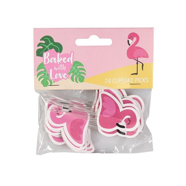 Flamingo Cupcake Toppers 24 pcs – Tropical Party Decoration Flamingo Cupcake Toppers 24 pcs – Tropical Party Decoration