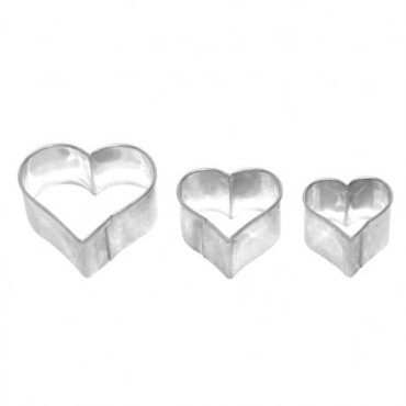 Stainless Steel Hearts Cookie Cutter Set 3pcs