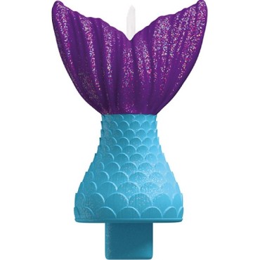 Amscan Mermaid Wishes Glitter Cake Candle