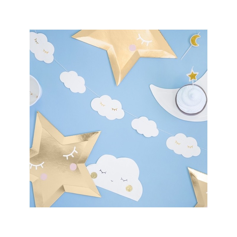 PartyDeco Little Star - Clouds Party Garland, 1.45m