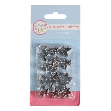 12 Assorted Nature Micro Cookie Cutter Set - Cake Star Mini Metal Cutters Nature 84927
