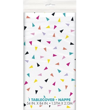 Plastic Tablecover Triangle Printed all over 54x84 inch