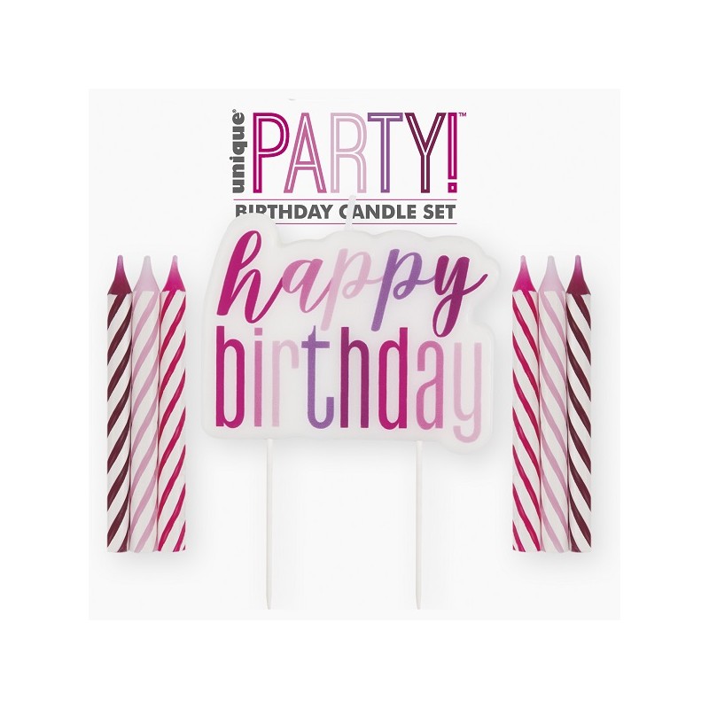 Unique Party Birthday Glitz Party Candles Set - Pink Mix