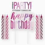 Unique Party Birthday Glitz Party Candles Set - Pink Mix
