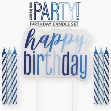 Party! Birthday Candle Set Blue Gliz 83875